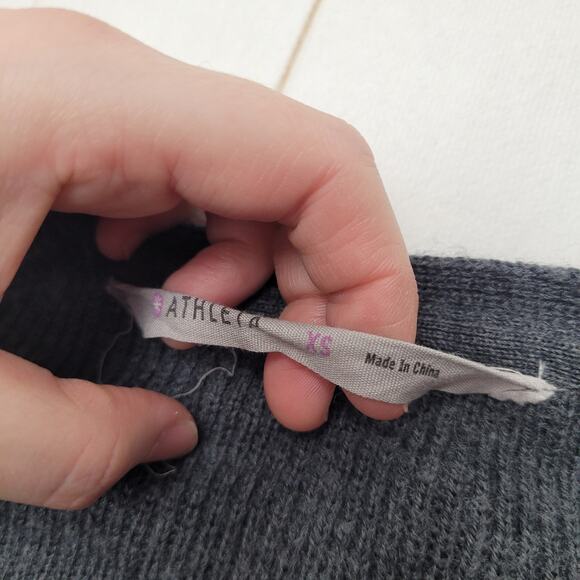 Athleta Hanover merino wool gray knit sweater long V neck - Picture 5 of 10